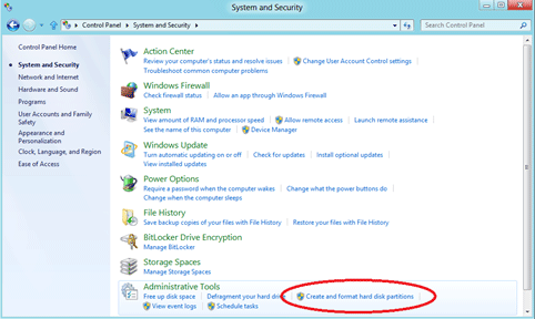 System and Security, Hard Disk Partitions